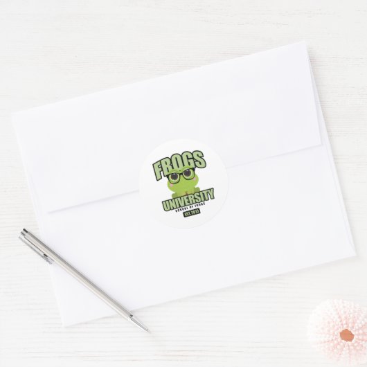 Universiteit van Frogs Ronde Sticker (Envelop)