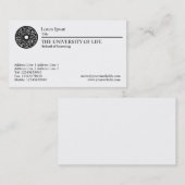 Universiteit van het Leven - Zwarte Regel Visitekaartje (Voorkant / Achterkant)