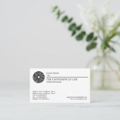 Universiteit van het Leven - Zwarte Regel Visitekaartje (Staand voorkant)