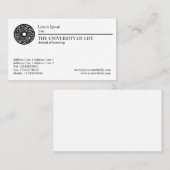 Universiteit van het Leven - Zwarte Regel Visitekaartje (Voorkant / Achterkant)