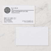 Universiteit van het Leven - Zwarte Regel Visitekaartje (Voorkant / Achterkant)