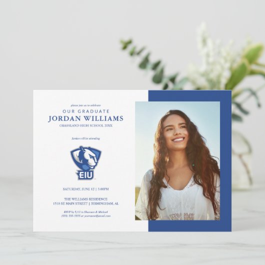 Universiteit van Illinois Panthers Logo Aankondiging (Staand voorkant)