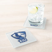 Universiteit van Illinois Panthers Logo Glazen Onderzetter (Schuin)