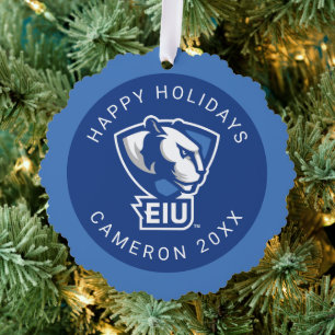 Universiteit van Illinois Panthers Logo Ornament Kaart