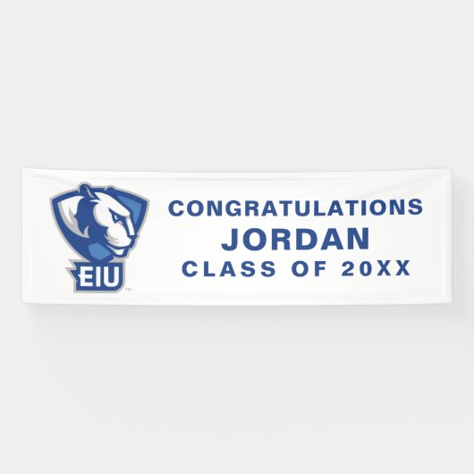 Universiteit van Illinois Panthers Logo Spandoek (Horizontaal)