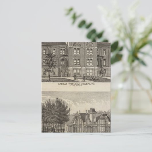Universiteit van Kansas Wesleyan Briefkaart (Staand voorkant)