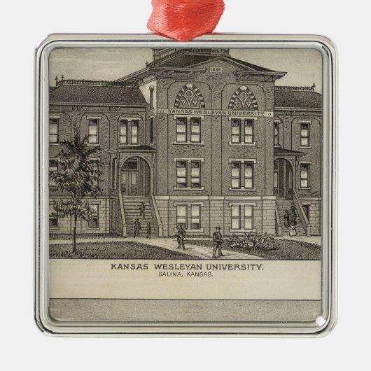 Universiteit van Kansas Wesleyan Metalen Ornament (Voorkant)