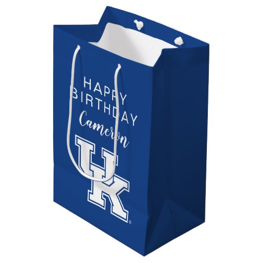Universiteit van Kentucky | Geboortedag Medium Cadeauzakje (Voorkant Gekanteld)