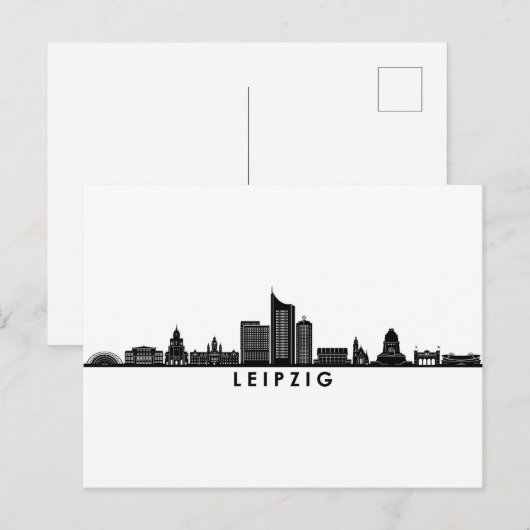 Universiteit van LEIPZIG Duitsland City Skyline Si Briefkaart (Voorkant / Achterkant)