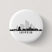 Universiteit van LEIPZIG Duitsland City Skyline Si Ronde Button 3,2 Cm (Voorkant)