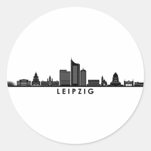 Universiteit van LEIPZIG Duitsland City Skyline Si Ronde Sticker (Voorkant)