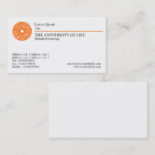 Universiteit van Leven - Oranje regel Visitekaartje (Voorkant / Achterkant)