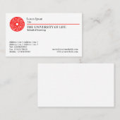 Universiteit van Leven - Rode Regel Visitekaartje (Voorkant / Achterkant)