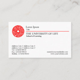 Universiteit van Leven - Rode Regel Visitekaartje