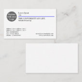Universiteit van Life - Blauwe Regel Visitekaartje (Voorkant / Achterkant)