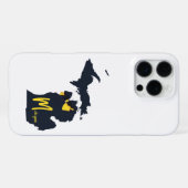 Universiteit van Michigan State kaart blauw en gee iPhone Hoesje (Achterkant horizontaal)