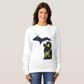 Universiteit van Michigan State kaart blauw en gee Trui (Voorkant volledig)