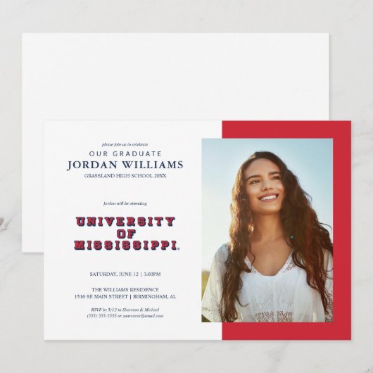 Universiteit van Mississippi | Bloktype Aankondiging (Voorkant / Achterkant)