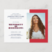 Universiteit van Mississippi | Bloktype Aankondigingskaart (Voorkant)