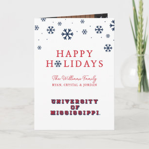 Universiteit van Mississippi Bloktype Feestdagen Kaart