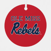 Universiteit van Mississippi | Ole Miss Rebels Metalen Ornament (Voorkant)