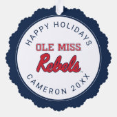 Universiteit van Mississippi | Ole Miss Rebels Ornament Kaart (Achterkant)