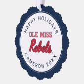 Universiteit van Mississippi | Ole Miss Rebels Ornament Kaart (Links)