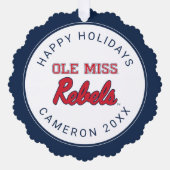 Universiteit van Mississippi | Ole Miss Rebels Ornament Kaart (Voorkant)