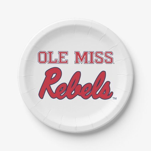 Universiteit van Mississippi | Ole Miss Rebels Papieren Bordje (Voorkant)