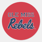 Universiteit van Mississippi | Ole Miss Rebels Ronde Sticker (Voorkant)