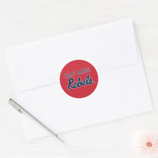 Universiteit van Mississippi | Ole Miss Rebels Ronde Sticker (Envelop)