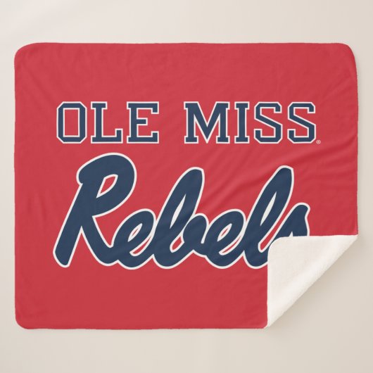 Universiteit van Mississippi | Ole Miss Rebels Sherpa Deken (Voorkant (horizontaal))