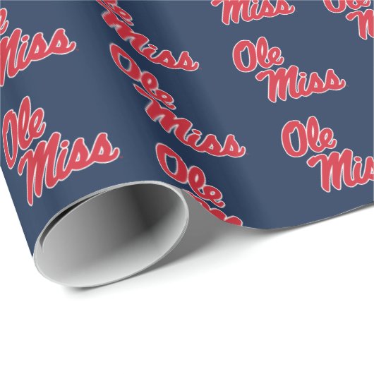 Universiteit van Mississippi | OLE Miss Script Cadeaupapier (Rol Hoek)
