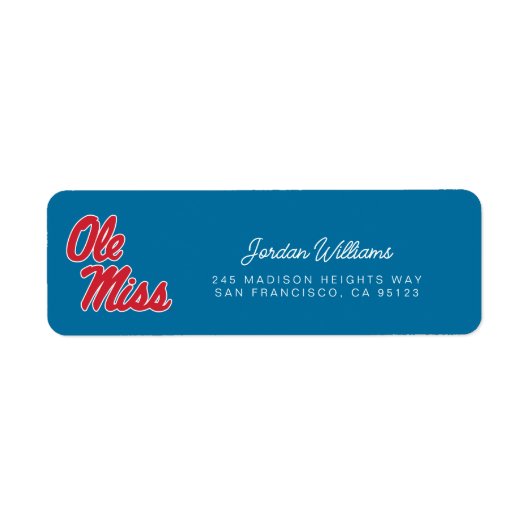 Universiteit van Mississippi | OLE Miss Script Etiket (Voorkant)