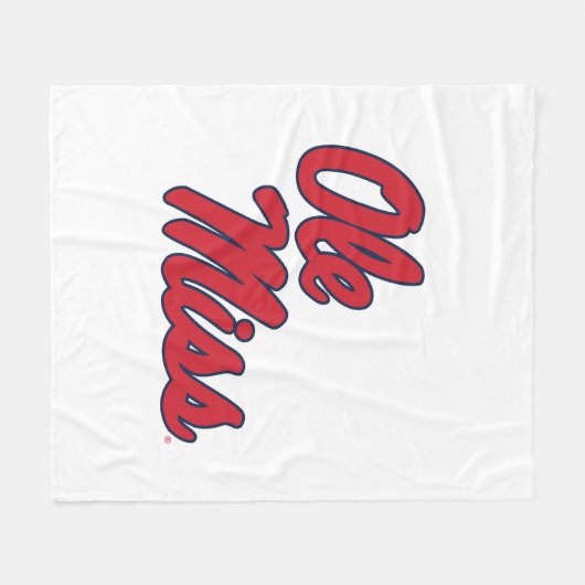 Universiteit van Mississippi | OLE Miss Script Fleece Deken (Voorkant (Horizontaal))