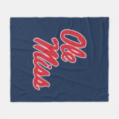 Universiteit van Mississippi | OLE Miss Script Fleece Deken (Voorkant (Horizontaal))