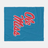 Universiteit van Mississippi | OLE Miss Script Fleece Deken (Voorkant (Horizontaal))