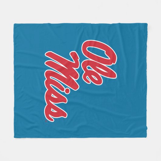 Universiteit van Mississippi | OLE Miss Script Fleece Deken (Voorkant (Horizontaal))