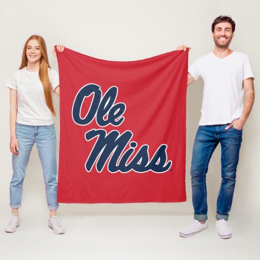 Universiteit van Mississippi | OLE Miss Script Fleece Deken (In situ)