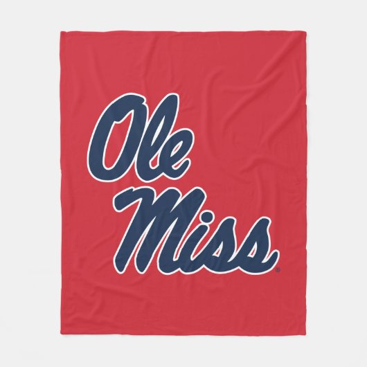 Universiteit van Mississippi | OLE Miss Script Fleece Deken (Voorkant)