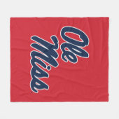 Universiteit van Mississippi | OLE Miss Script Fleece Deken (Voorkant (Horizontaal))