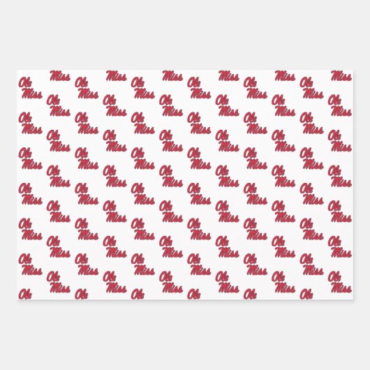 Universiteit van Mississippi | OLE Miss Script Inpakpapier Vel (Voorkant 3)