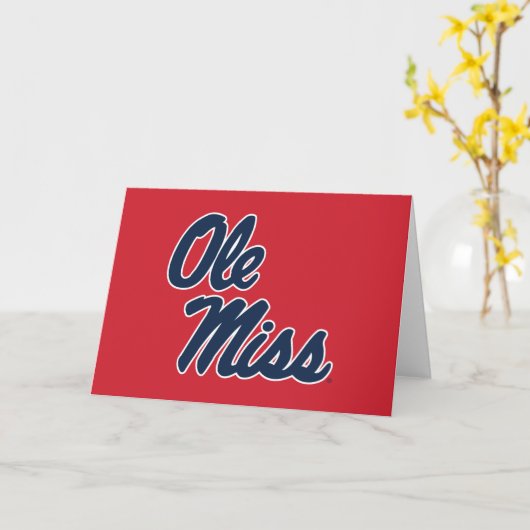 Universiteit van Mississippi | OLE Miss Script Kaart (Gele Bloem)