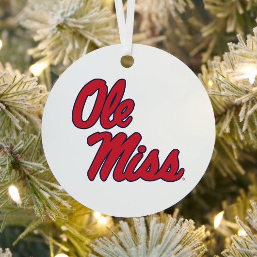 Universiteit van Mississippi | OLE Miss Script Metalen Ornament (Insitu)