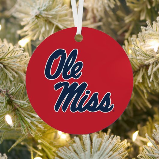 Universiteit van Mississippi | OLE Miss Script Metalen Ornament (Insitu)