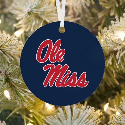 Universiteit van Mississippi | OLE Miss Script Metalen Ornament (Insitu)