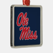 Universiteit van Mississippi | OLE Miss Script Metalen Ornament (Rechts)