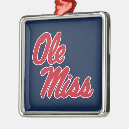 Universiteit van Mississippi | OLE Miss Script Metalen Ornament (Links)
