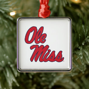 Universiteit van Mississippi   OLE Miss Script Metalen Ornament