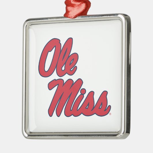 Universiteit van Mississippi | OLE Miss Script Metalen Ornament (Links)